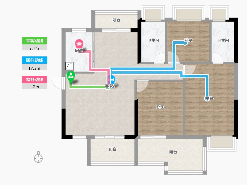 广东省-清远市-卧龙五洲世纪城-96.88-户型库-动静线