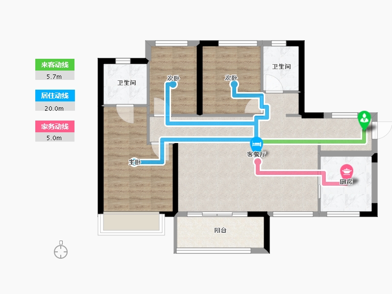 四川省-眉山市-万科眉州文化村-80.67-户型库-动静线