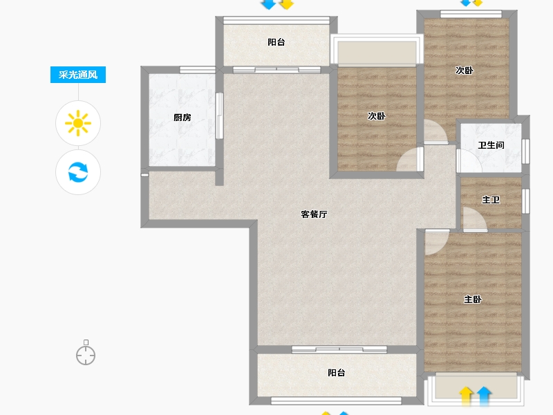 四川省-成都市-建发央玺-108.59-户型库-采光通风