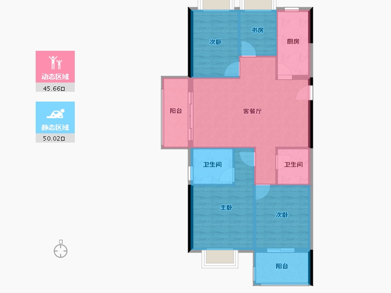 福建省-三明市-永嘉天地翰林府-87.20-户型库-动静分区