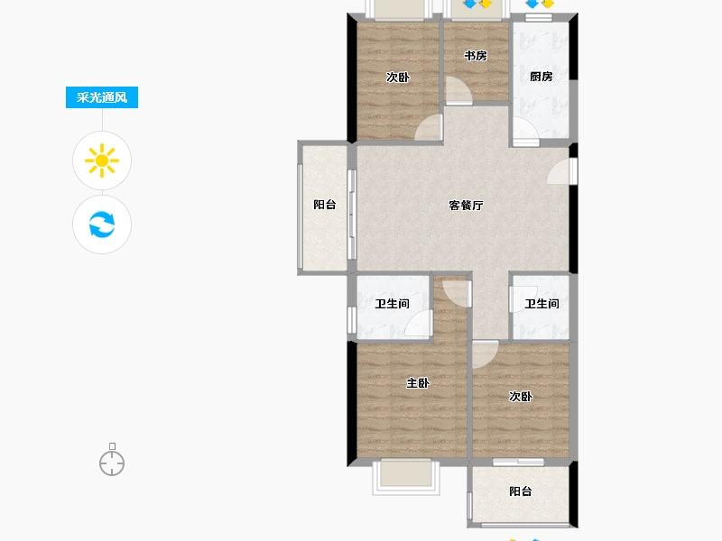 福建省-三明市-永嘉天地翰林府-87.20-户型库-采光通风