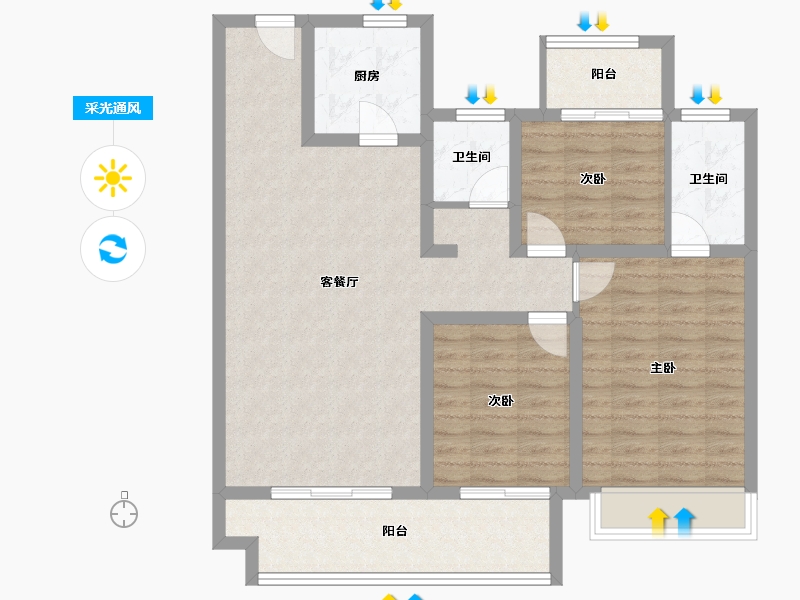 河南省-濮阳市-开州百子园-95.15-户型库-采光通风