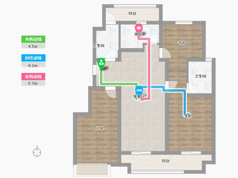 江苏省-镇江市-中昂·璟院-84.00-户型库-动静线