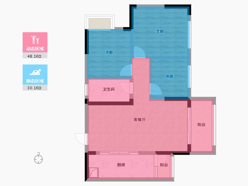 广东省-清远市-清远佳兆业城市广场-69.61-户型库-动静分区