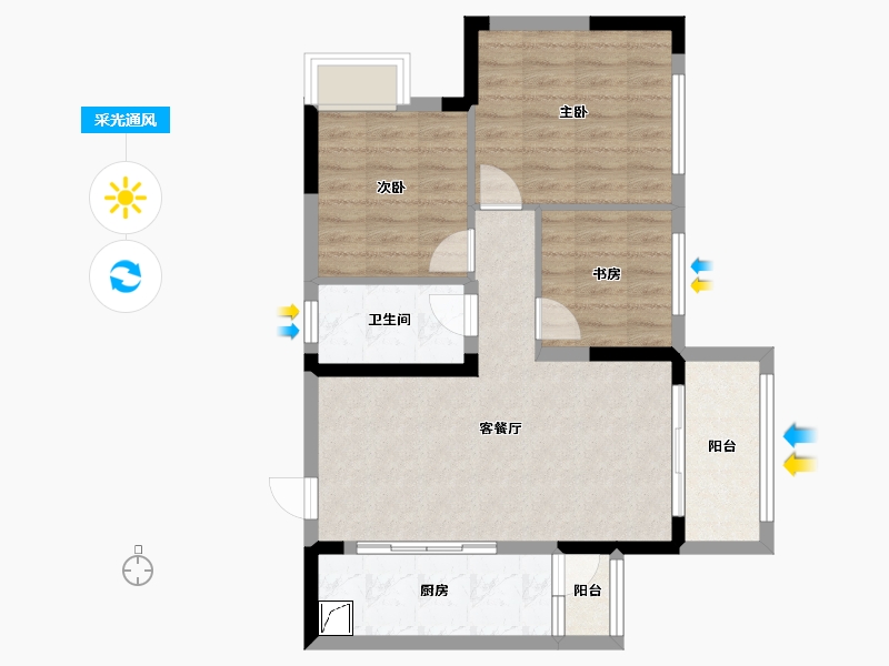 广东省-清远市-清远佳兆业城市广场-69.61-户型库-采光通风