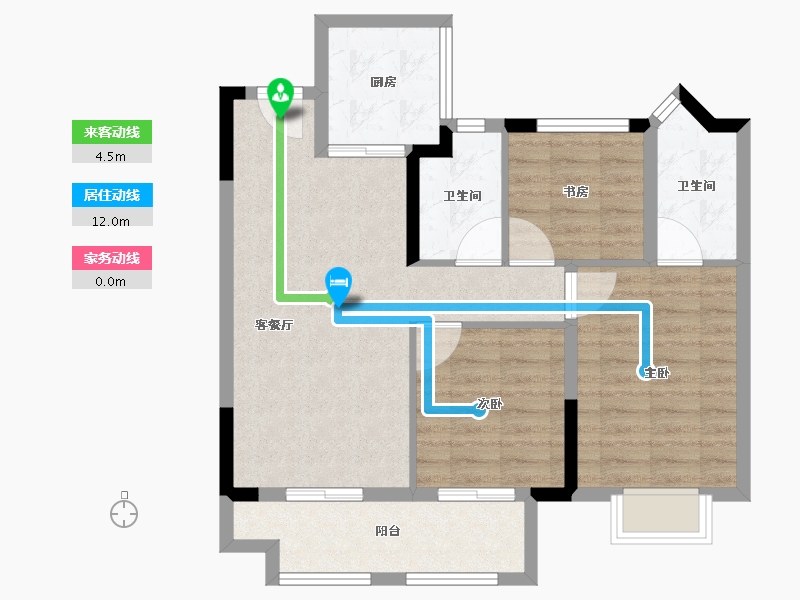 浙江省-湖州市-中南望樾澜庭-78.41-户型库-动静线