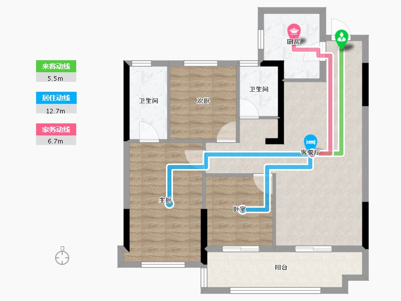 福建省-宁德市-金滩·云璟府-84.58-户型库-动静线