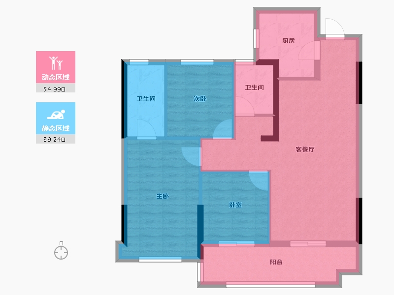 福建省-宁德市-金滩·云璟府-84.58-户型库-动静分区