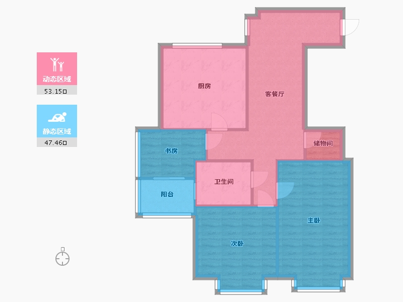 浙江省-台州市-云水山庄-120.00-户型库-动静分区