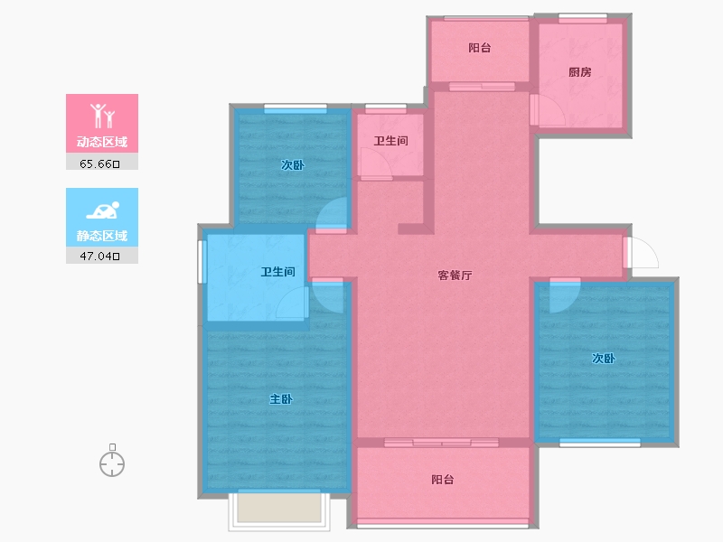 河南省-濮阳市-恒基·悦和府-100.16-户型库-动静分区