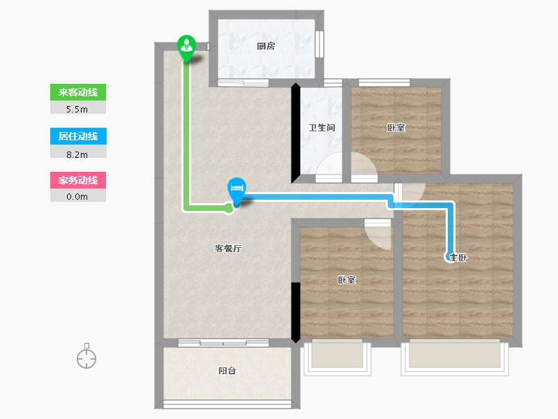 湖南省-常德市-丰彩·长安九里-79.13-户型库-动静线