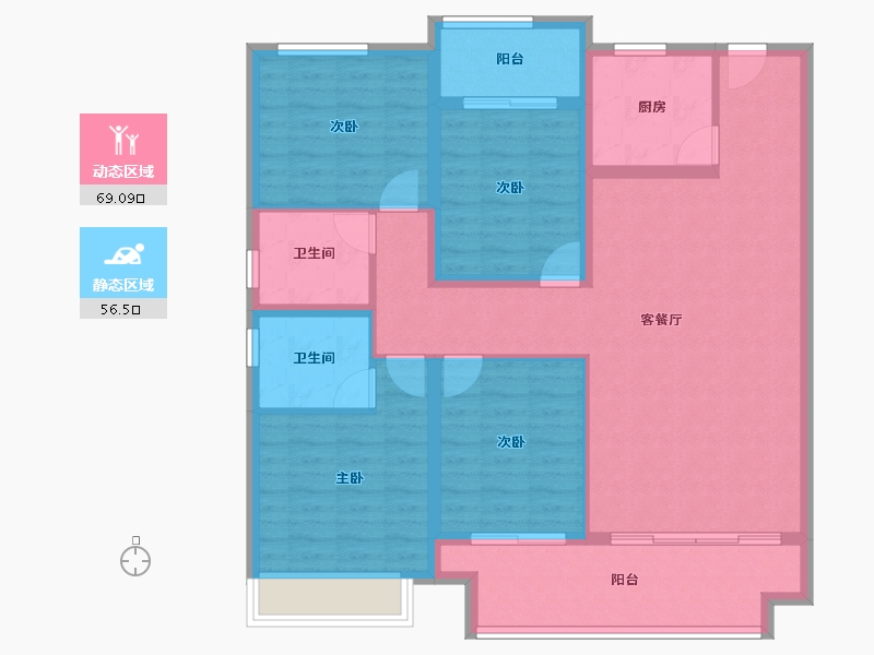 河南省-濮阳市-开州百子园-112.96-户型库-动静分区