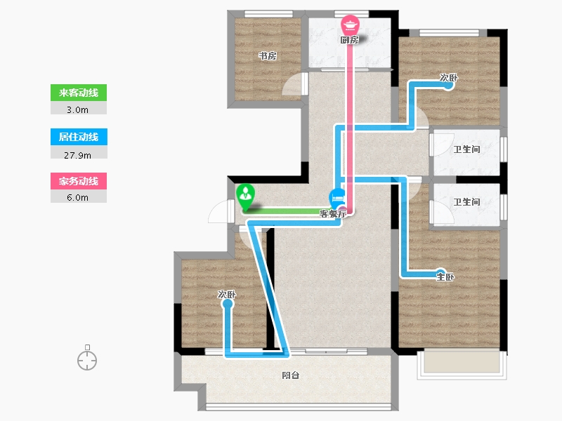 河南省-濮阳市-华信·越绣水岸-105.06-户型库-动静线