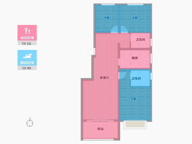 河南省-濮阳市-恒基·悦和府-85.15-户型库-动静分区