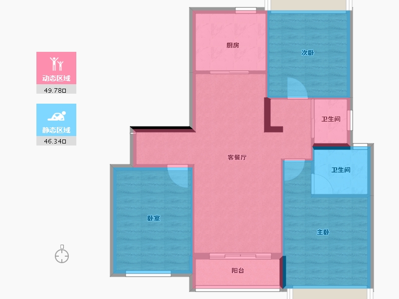 贵州省-黔西南布依族苗族自治州-景地·峰域湾二期-87.20-户型库-动静分区