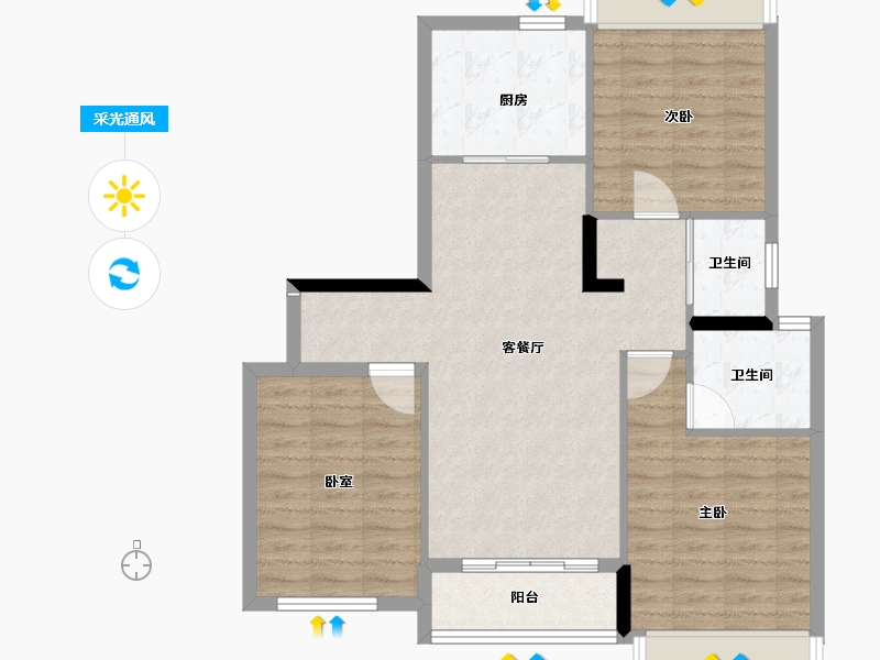 贵州省-黔西南布依族苗族自治州-景地·峰域湾二期-87.20-户型库-采光通风