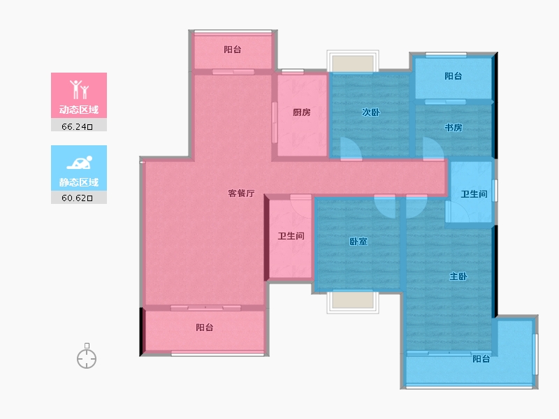 湖南省-常德市-丰彩·长安九里-114.02-户型库-动静分区