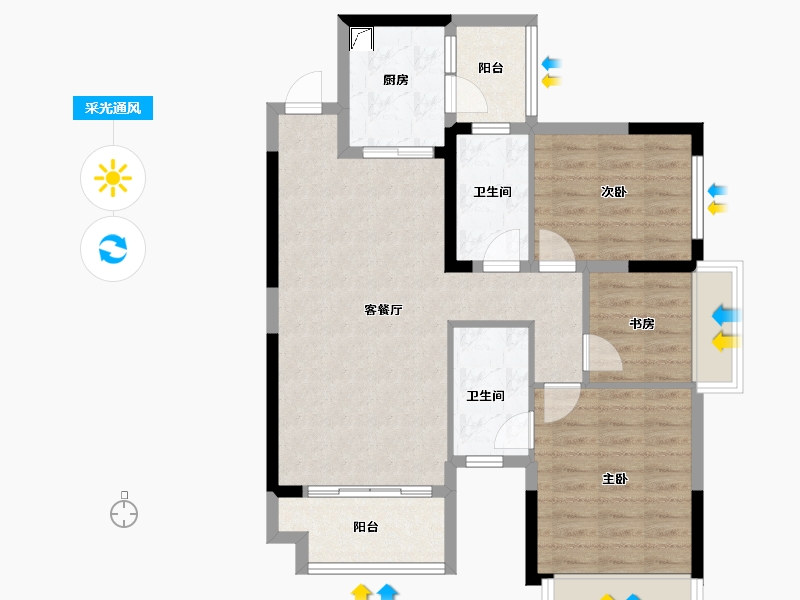 广东省-清远市-清远佳兆业城市广场-80.01-户型库-采光通风