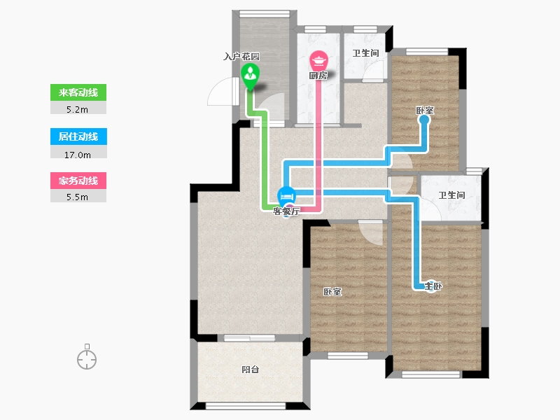 湖北省-宜昌市-盛泰玫瑰园-98.84-户型库-动静线