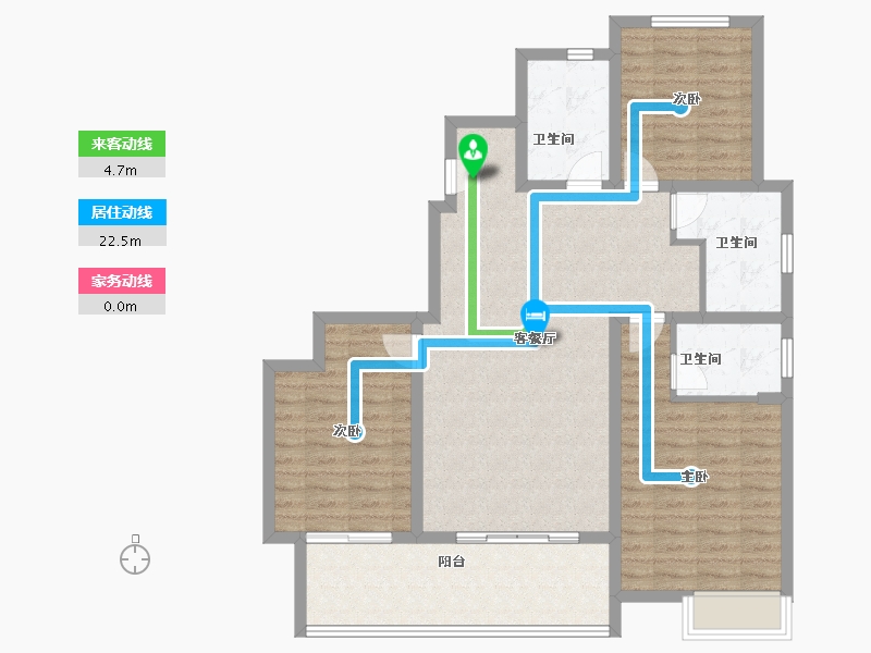 河南省-濮阳市-康桥·宝泊幸福里-106.16-户型库-动静线