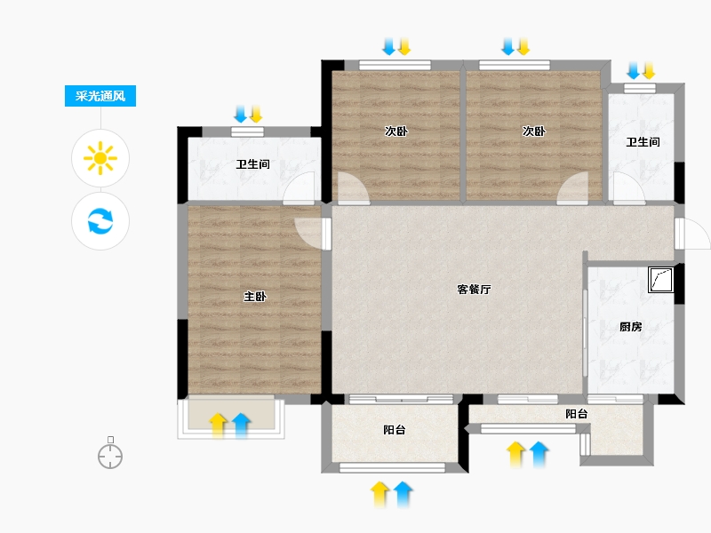 广东省-清远市-清远佳兆业城市广场-91.60-户型库-采光通风