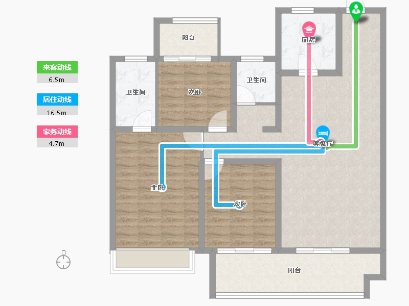 河南省-濮阳市-开州百子园-105.86-户型库-动静线