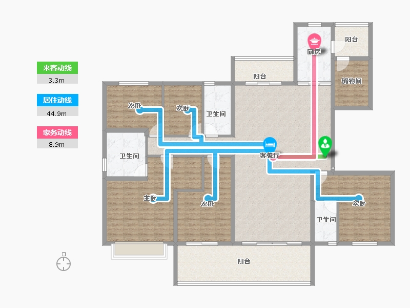 河南省-濮阳市-碧桂园凤栖台-184.61-户型库-动静线