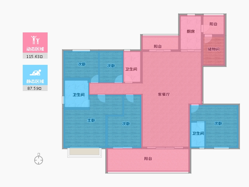 河南省-濮阳市-碧桂园凤栖台-184.61-户型库-动静分区