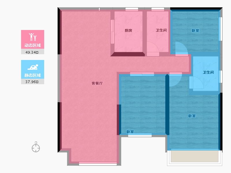 湖南省-常德市-穿紫河壹号-77.09-户型库-动静分区