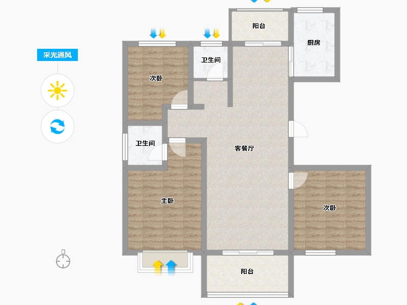 河南省-濮阳市-恒基·悦和府-101.06-户型库-采光通风