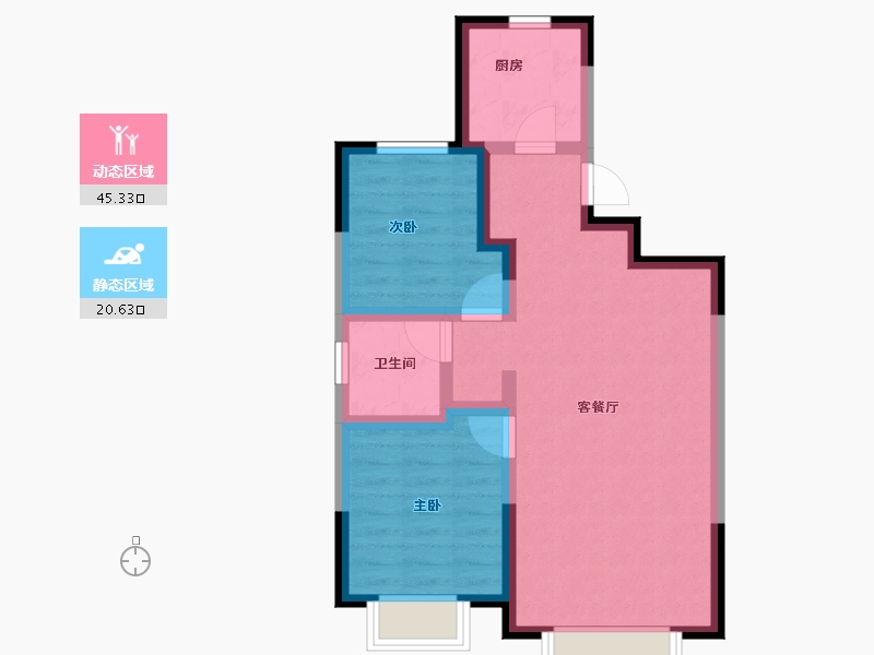 新疆维吾尔自治区-乌鲁木齐市-旭辉广场-58.07-户型库-动静分区