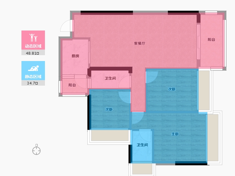 广东省-清远市-海港成天荷1号-74.96-户型库-动静分区