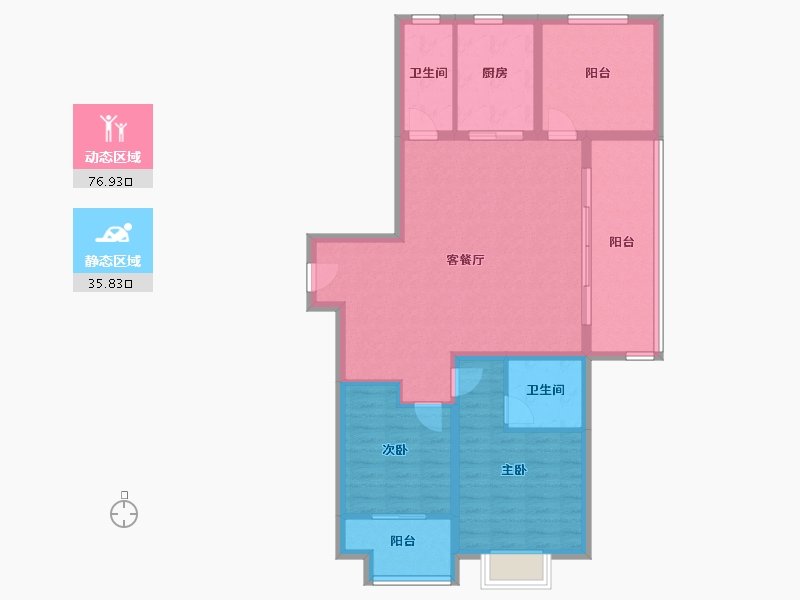 安徽省-滁州市-碧桂园天玺-101.80-户型库-动静分区