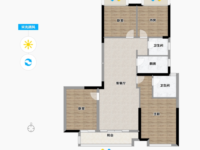 广西壮族自治区-柳州市-绿城杨柳郡-113.60-户型库-采光通风