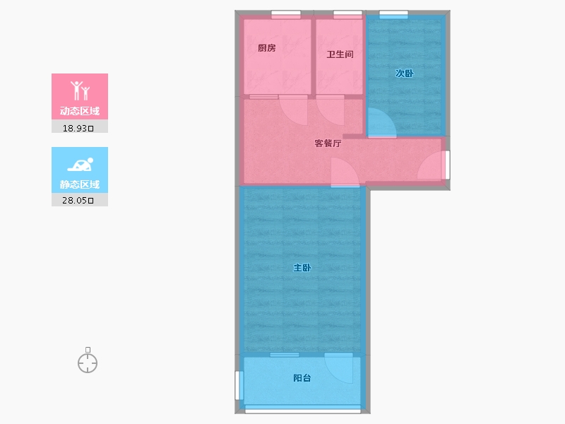 江苏省-南京市-苜卫路小区-45.00-户型库-动静分区