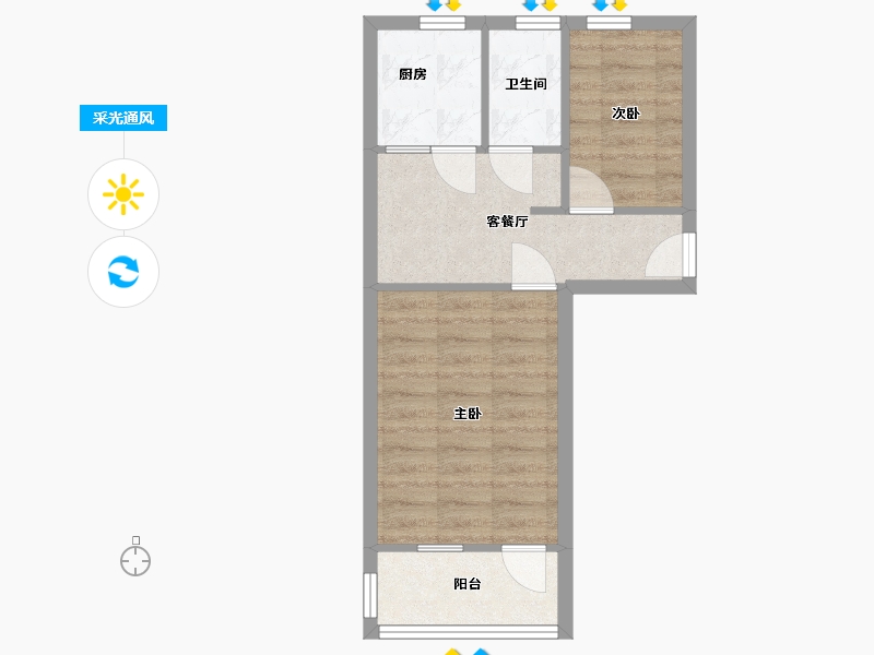 江苏省-南京市-苜卫路小区-45.00-户型库-采光通风