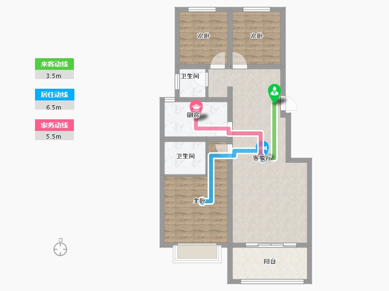 河南省-濮阳市-恒基·悦和府-85.05-户型库-动静线