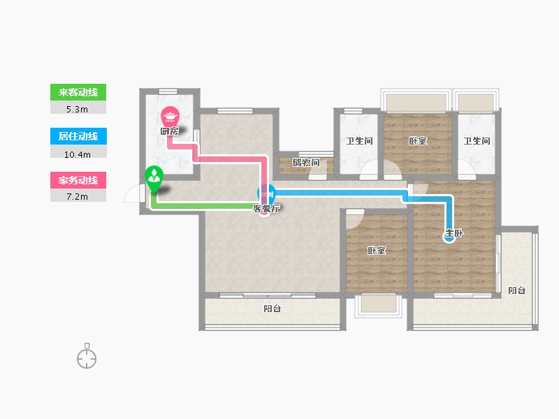 湖南省-常德市-碧桂园·十里江湾-112.86-户型库-动静线