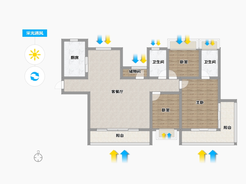 湖南省-常德市-碧桂园·十里江湾-112.86-户型库-采光通风