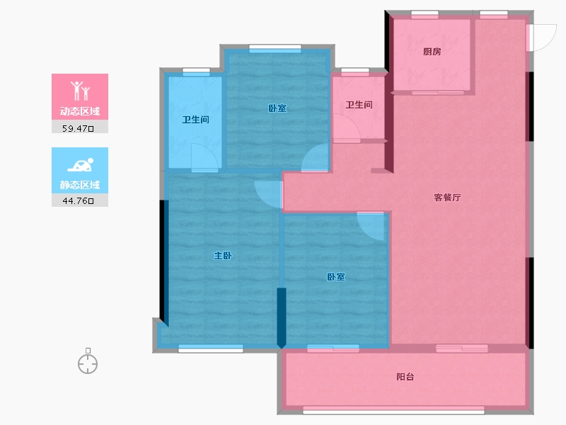 福建省-宁德市-金滩·云璟府-94.58-户型库-动静分区