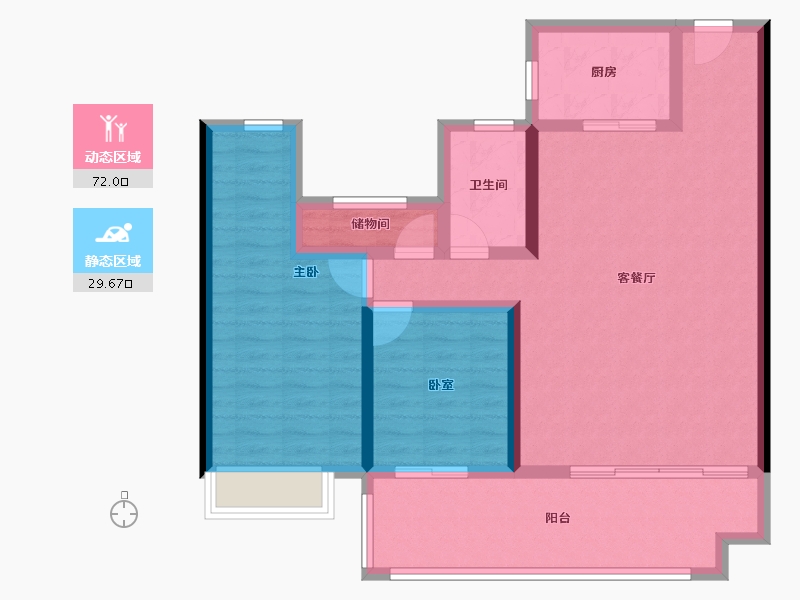 湖南省-常德市-碧桂园·十里江湾-90.83-户型库-动静分区