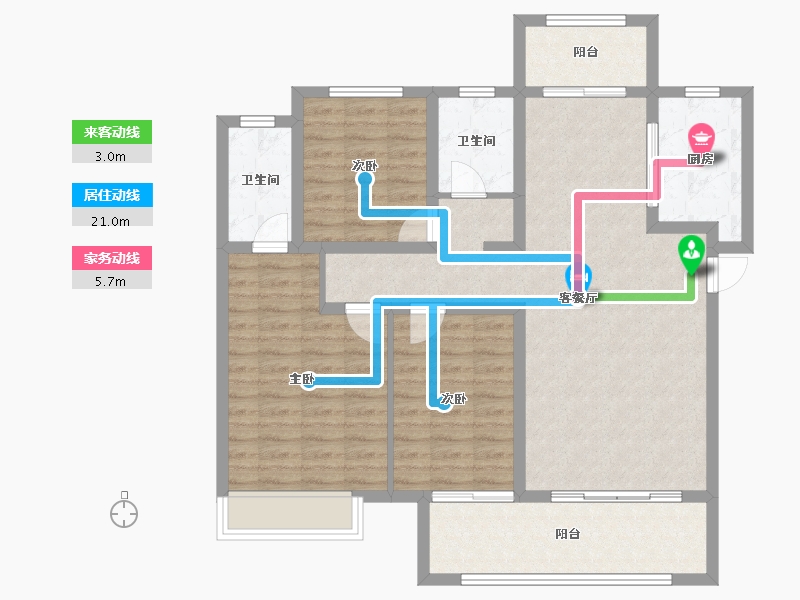 河南省-濮阳市-开州百子园-105.06-户型库-动静线