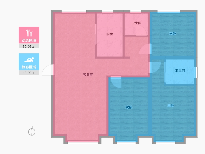 新疆维吾尔自治区-乌鲁木齐市-金科·梦想传奇-98.00-户型库-动静分区