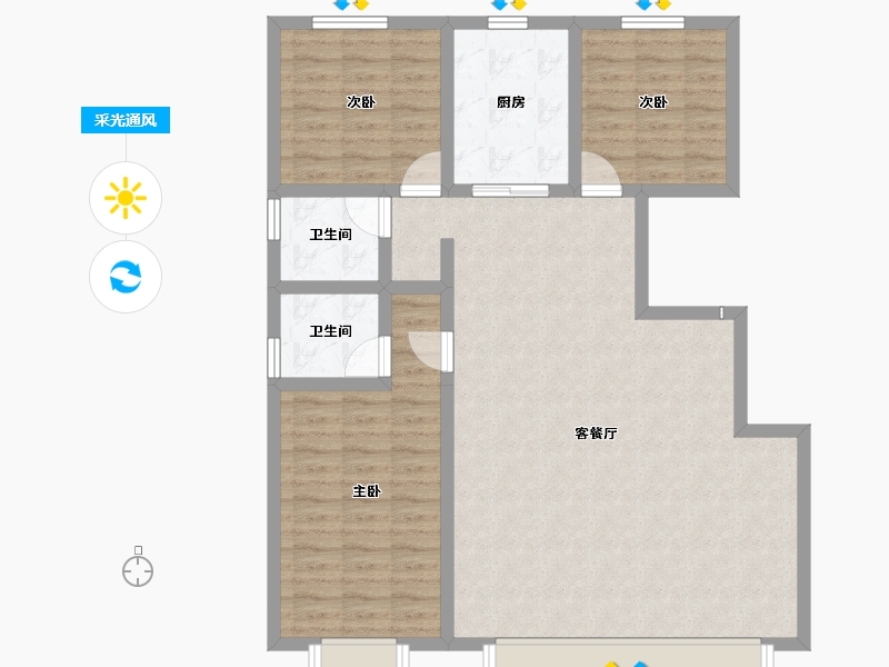 河北省-保定市-子墨府-100.55-户型库-采光通风