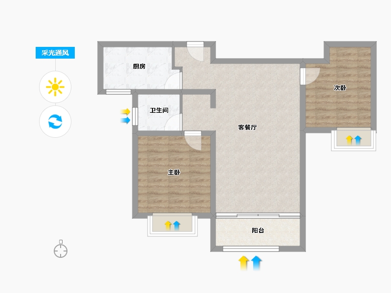 河南省-濮阳市-开州·文苑-70.77-户型库-采光通风