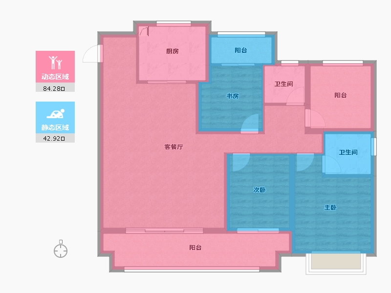 安徽省-滁州市-碧桂园天玺-114.40-户型库-动静分区