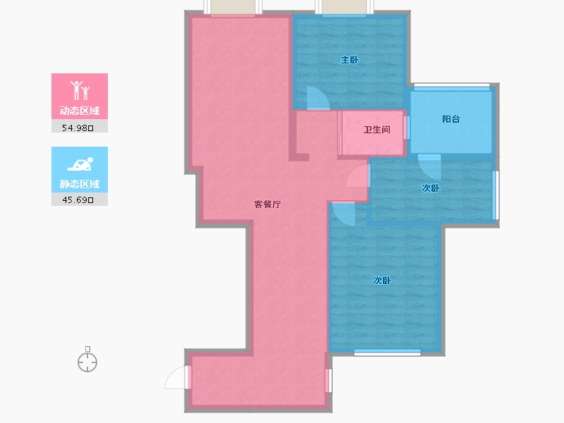 浙江省-台州市-云水山庄-130.00-户型库-动静分区