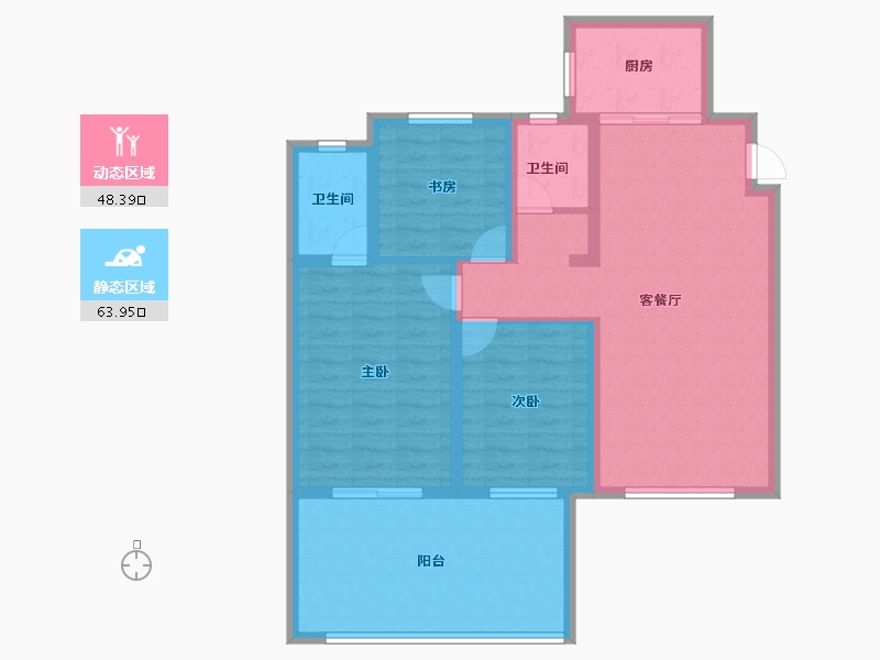 河南省-濮阳市-云熙府-100.86-户型库-动静分区