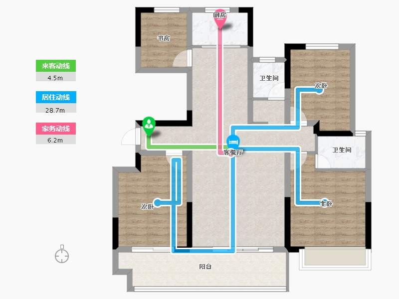 河南省-濮阳市-华信·越绣水岸-105.03-户型库-动静线