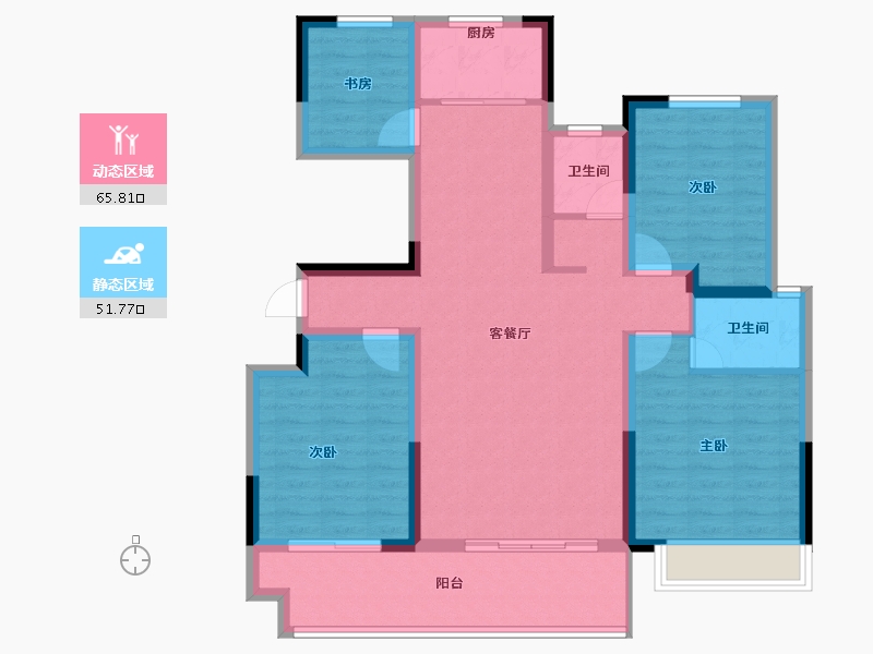 河南省-濮阳市-华信·越绣水岸-105.03-户型库-动静分区